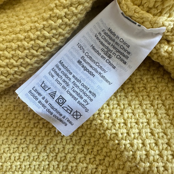 J Crew 100% Cotton Waffle Crewneck Sweater in Butter Yellow - Size S 🧈 - Picture 3 of 9